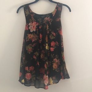 Flower open back tank top